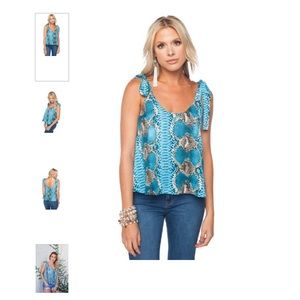 Buddy love snakeskin print top